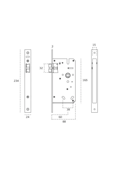 JNF PASSAGE MORTICE LATCH - IN.20.897 - Image 3