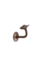 WINDSOR - SOLID BRASS BANNISTER BRACKETS - 60MM PROJECTION - CURVED MOUNT- ROUND ROSE (5166) - Image 9