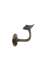 WINDSOR - SOLID BRASS BANNISTER BRACKETS - 60MM PROJECTION - CURVED MOUNT- ROUND ROSE (5166) - Image 8