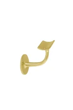 WINDSOR - SOLID BRASS BANNISTER BRACKETS - 60MM PROJECTION - CURVED MOUNT- ROUND ROSE (5166) - Image 7