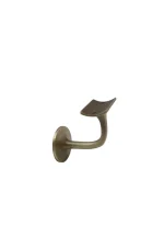WINDSOR - SOLID BRASS BANNISTER BRACKETS - 60MM PROJECTION - CURVED MOUNT- ROUND ROSE (5166) - Image 6