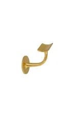 WINDSOR - SOLID BRASS BANNISTER BRACKETS - 60MM PROJECTION - CURVED MOUNT- ROUND ROSE (5166) - Image 3