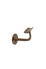 WINDSOR - SOLID BRASS BANNISTER BRACKETS - 75MM PROJECTION - CURVED MOUNT- ROUND ROSE (5167) - Image 2
