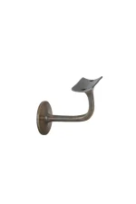 WINDSOR - SOLID BRASS BANNISTER BRACKETS - 75MM PROJECTION - CURVED MOUNT- ROUND ROSE (5167) - Image 3