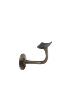 WINDSOR - SOLID BRASS BANNISTER BRACKETS - 75MM PROJECTION - CURVED MOUNT- ROUND ROSE (5167) - Image 9