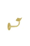 WINDSOR - SOLID BRASS BANNISTER BRACKETS - 75MM PROJECTION - CURVED MOUNT- ROUND ROSE (5167)