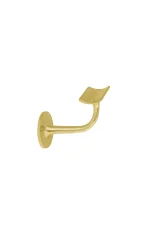 WINDSOR - SOLID BRASS BANNISTER BRACKETS - 75MM PROJECTION - CURVED MOUNT- ROUND ROSE (5167)