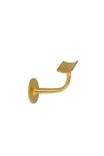 WINDSOR - SOLID BRASS BANNISTER BRACKETS - 75MM PROJECTION - CURVED MOUNT- ROUND ROSE (5167) - Image 14