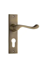 Fremantle-0845E-Antique-Brass-Long-Backplate-Lever-Euro