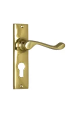 Fremantle-1025E-Polished-Brass-Long-Backplate-Lever-Euro