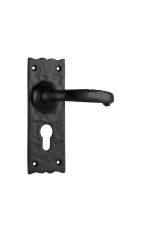 Gloucester-1804E-Matt-Black-Long-Backplate-Lever-Euro