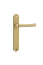 Helsinki-16400-Brushed-Gold-PVD-Oval-Backplate-Lever