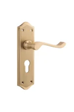Henley-6633E-Satin-Brass-Long-Backplate-Lever-Euro.