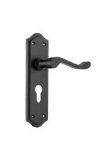 Henley-9614E-Matt-Black-Long-Backplate-Lever-Euro