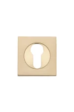 Iver-20043-Brushed-Brass-Euro-Square-Escutcheons