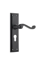 Milton-9610E-Matt-Black-Long-Backplate-Lever-Euro