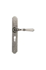 Reims-6357E-Rumbled-Nickel-Long-Backplate-Lever-Euro