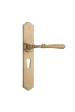 Reims-6640E-Satin-Brass-Long-Backplate-Lever-Euro