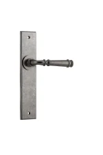 Verona-13786-Distressed-Nickel-Chamfered-Backplate-Lever