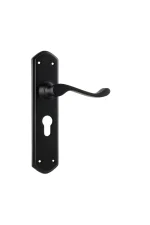 Windsor-1927E-Matt-Black-Long-Backplate-Lever-Euro
