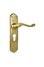 Windsor-21351E-Unlaquered-Polished-Brass-Long-Backplate-Lever-Euro