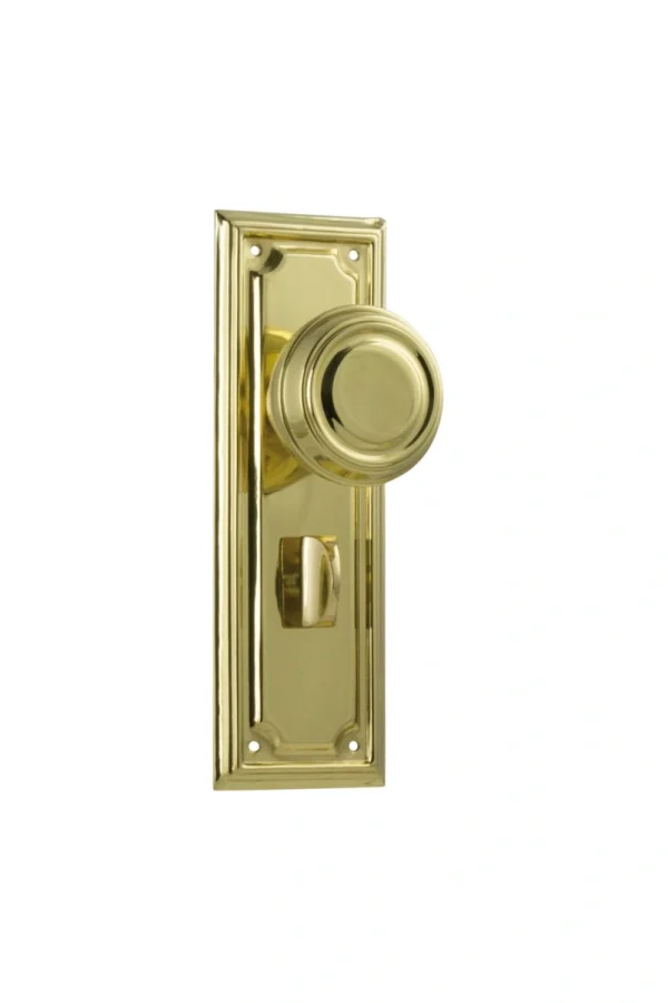 Edwardian-1056P-Polished-Brass-Long-Backplate-Knob-Privacy