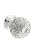 TRADCO - CLEAR DIAMOND CUT GLASS CUPBOARD KNOB