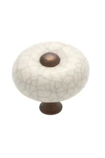 TRADCO - CRAZED IVORY PORCELAIN CUPBOARD KNOB - Image 3