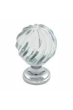 TRADCO - FLUTED SWIRL GLASS CUPBOARD KNOB