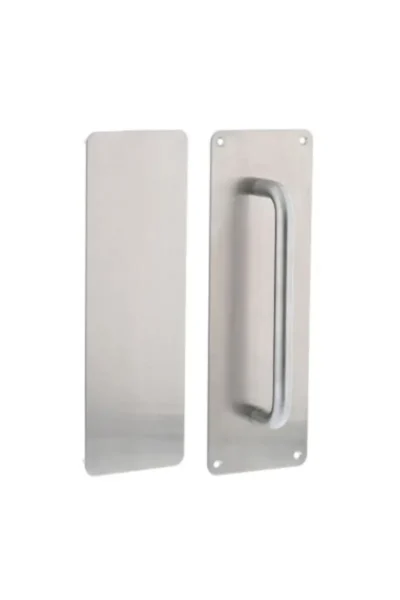STAINLESS PUSH/PULL HANDLE ON PLATE SET