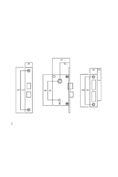 LOCKWOOD NARROW MORTICE LOCK - 30mm BACKSET - Image 4