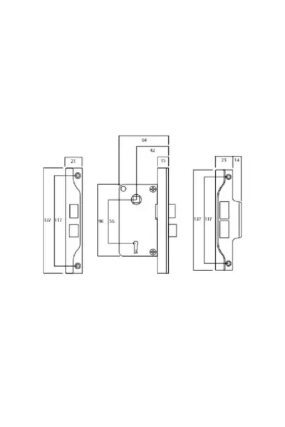 LOCKWOOD NARROW MORTICE LOCK - 42mm BACKSET - Image 2