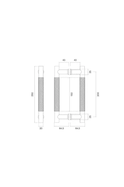 ENGER BACK TO BACK KNURLED PULL HANDLES - 6400BB - Image 4