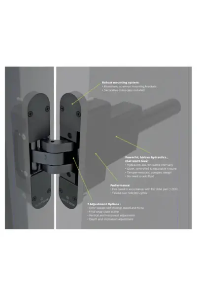 D&D TECH SURECLOSE HYDRAULIC DOOR CLOSER/CONCEALED HINGE SYSTEM - 77108523 - Image 2