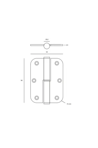 JNF FULL LEAF LIFT OFF HINGE WITH ROUND CORNERS - IN.05.019.90.R - Image 2