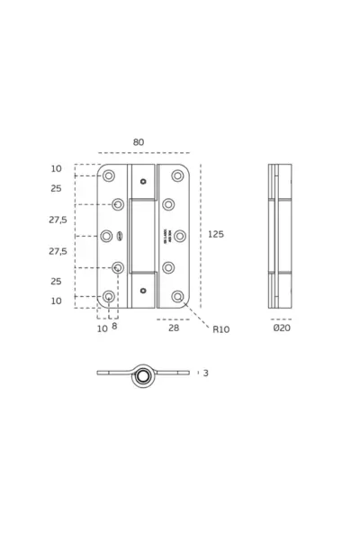 JNF HEAVY DUTY HINGE WITH POLYMERIC BUSHINGS - IN.05.041.125 - Image 3