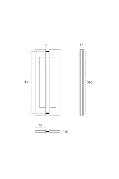 JNF STAINLESS STEEL SLIM SQUARE PULL HANDLE - IN.07.432.D - Image 2