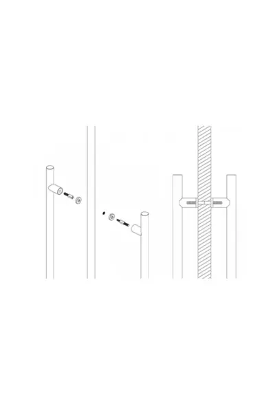 JNF UNIFIX FITTINGS FOR BACK TO BACK PULL HANDLES - IN.08.ADM.35