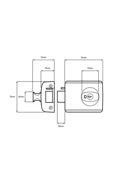 LOCKWOOD SINGLE CYLINDER NIGHTLATCH/DEADLATCH WITH LEVER - FOR OPEN OUT DOORS - L002-4L1 - Image 4