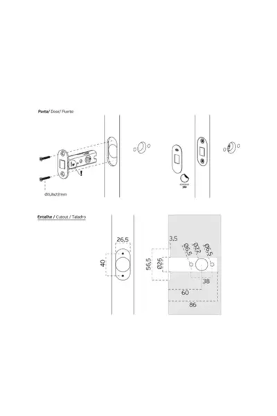 JNF REVERSIBLE BATHROOM LATCH - IN.20.152 - Image 6