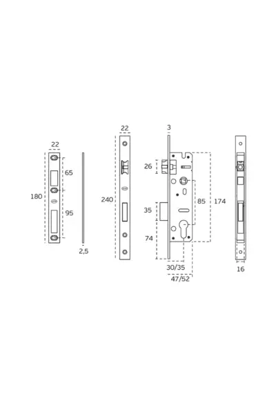 JNF NARROW PROFILE EURO MORTICE LOCKS - IN.20.400 - Image 4