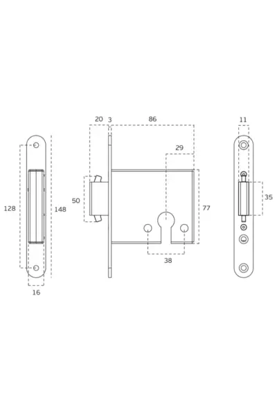 JNF EURO SLIDING DOOR LOCK - IN.20.500 - Image 3